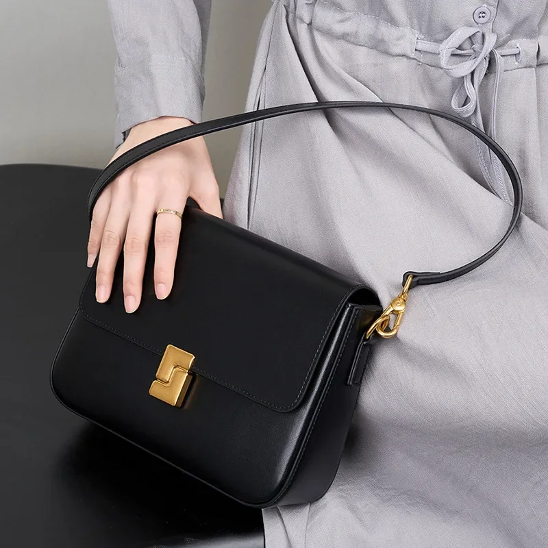 Jonlily Women Genuine Leather Shoulder Bag Female Fashion Handbag Totes Casual Crossbody Bag Commuter Bag Daybag Purse -KG1549