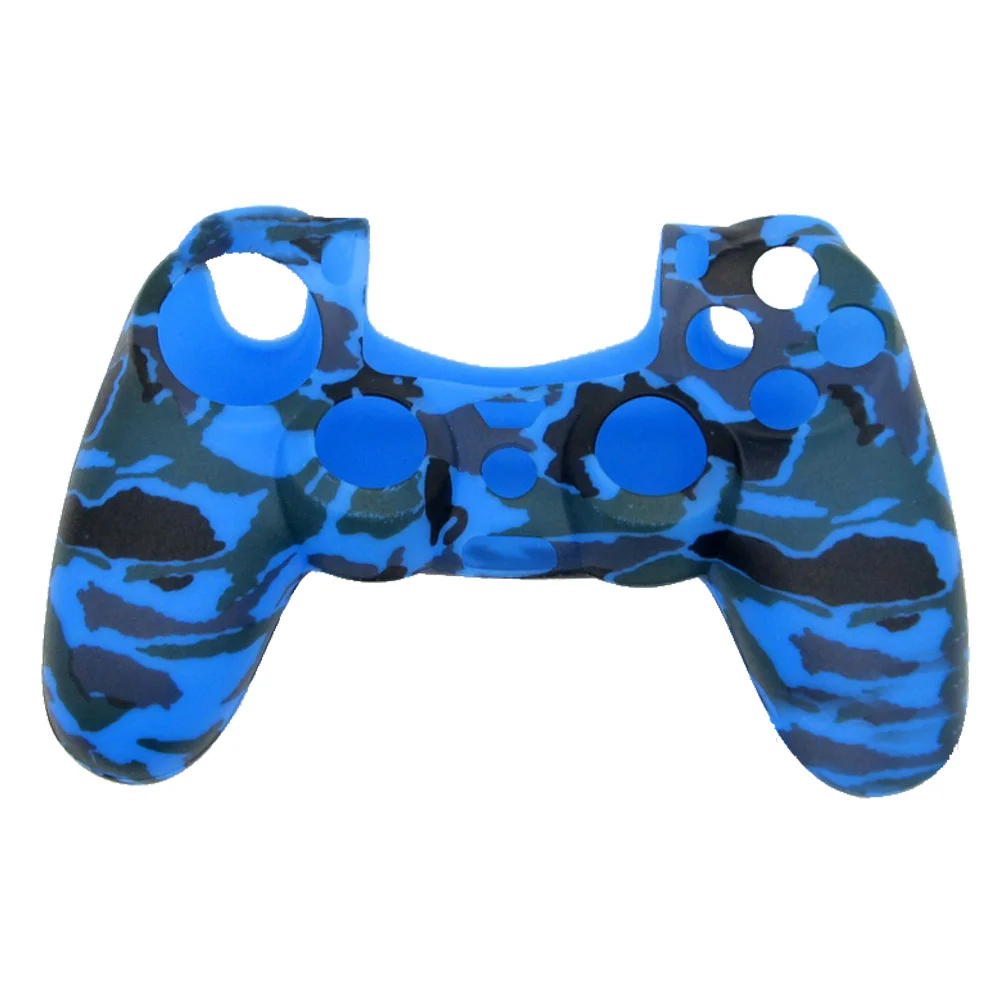 Silicone Rubber Protective Grip Cover Case for 4 Controller(Camouflage Blue) accessories controller accessories    controller