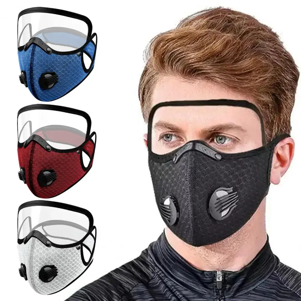 Breathable Mesh Safety Masque Reusable Carbon Filter Dust Mask with Adjustable Goggles Breathable 5-layer Face for Woodworking