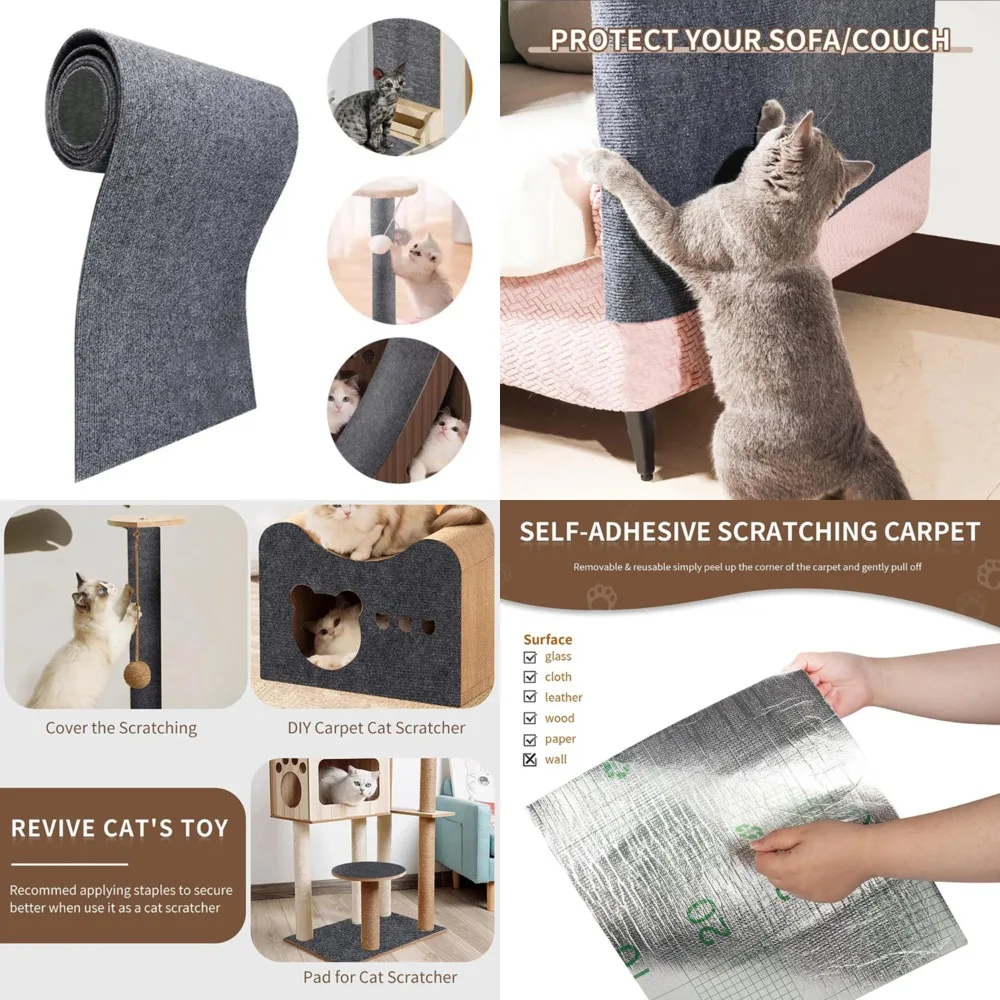 

Comfortable and Durable Gray Self-Adhesive Felt Fabric Mat for Cat Tree Racks - Perfect Hideaway Space for Your Pet - Elegant Ad