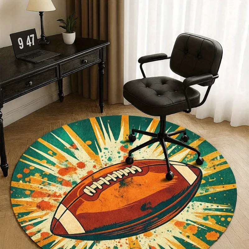 Super Bowl Round Ball Rug Football Basketball Children's Bedroom Living Room Mat Computer Chair Living Room Decoration  Rug