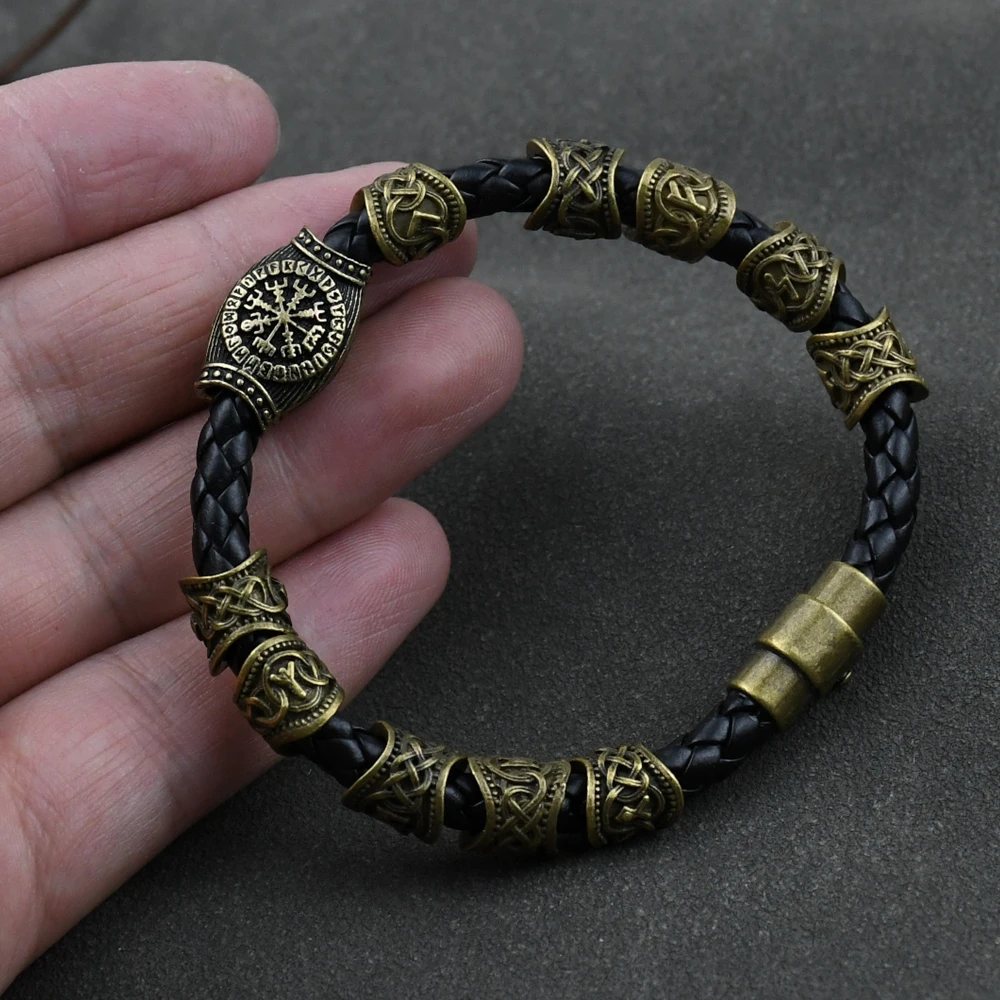 Nordisches Runen-Armband Vikingo 3 Stück/11 Stück/13 Stück/15 Stück Runen-Perlen Vegvisir Kompass Amulett Wikinger-Armband Slawisches Zubehör