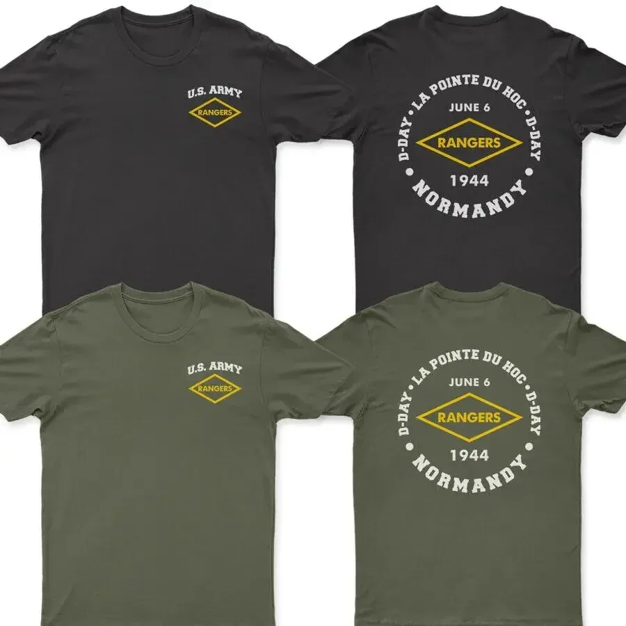 US Army D-DAY La Pointe Du Hoc 1944 Rangers T-Shirt. Summer Cotton O-Neck Short Sleeve Mens T Shirt New S-3XL