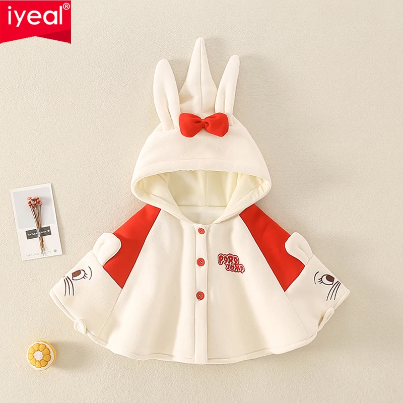 IYEAL  Baby Boys Girls Cloak Autumn/Winter Windproof Coat Thickened Cute Rabbit   Cloak Children's Velvet Cloak