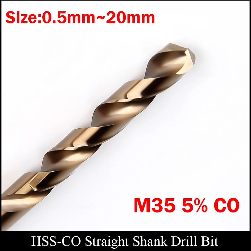 2.1mm 2.2mm 2.3mm 2.4mm acciaio ad alta velocità cobalto HSS CO HSS-CO punta elicoidale con gambo dritto completamente rettificato per acciaio inossidabile