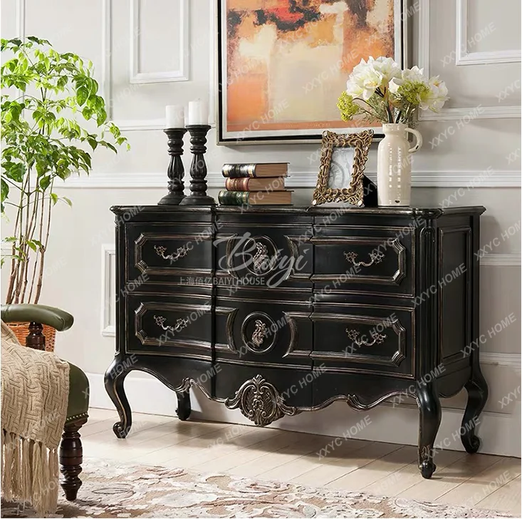 AA retro solid wood living room porch cabinet entry door dining side cabinet storage high-end fashion new models