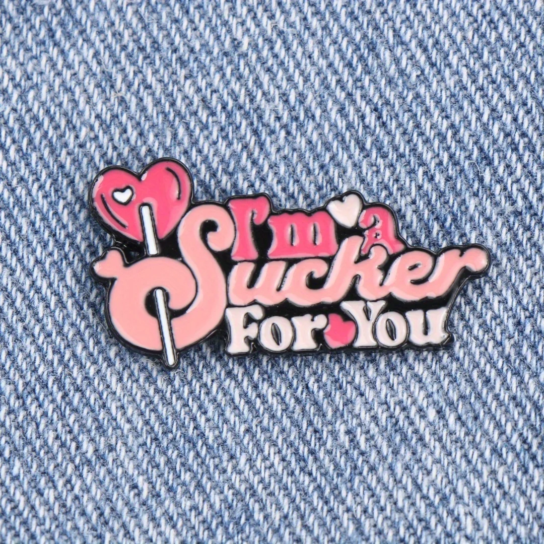 Romantic Confession Phrase Brooch Lapel Badge Backpack Clothing Accessory Gift