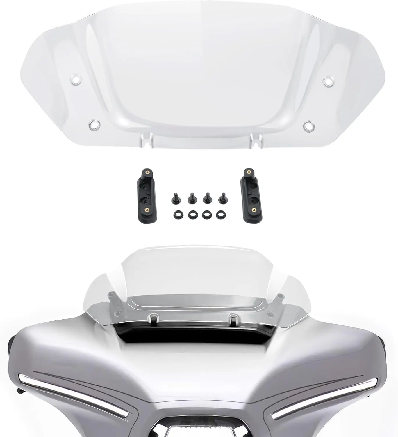 

Clear 10"Wave Windshield Windscreen Wind Splitter Fit for Harley Davidson CVO Street Glide FLHXSE 2023-2024 Street Glide FLHX 20