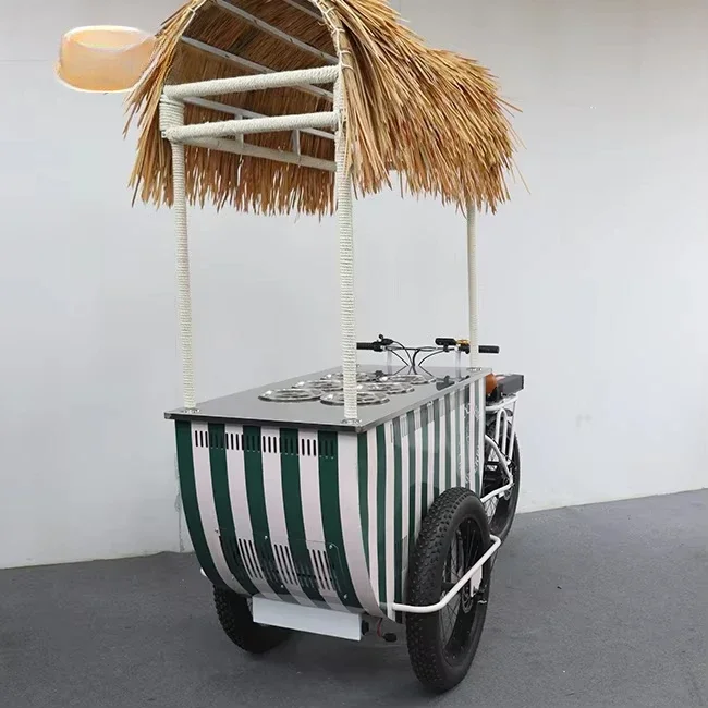 Electric ice cream tricycle for sale cold drinks bicycle mobile store