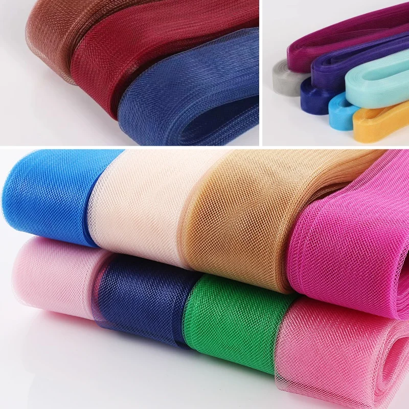 Stiff Horsehair Braid 2/3/4/5/6/8/10cm Wide for Polyester Boning Sewing Wedding Dress Dance Formal Dress Accessories Colors
