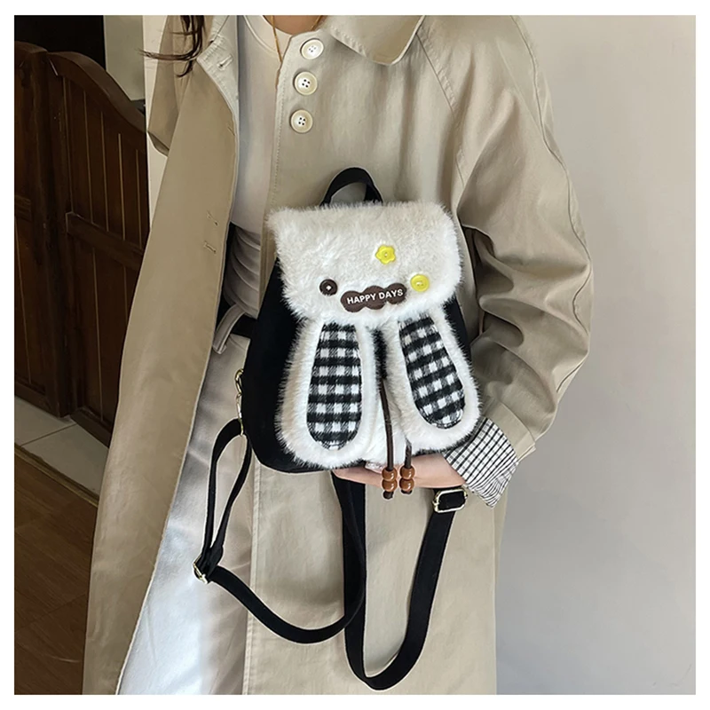 لطيف لينة أفخم أرنب على ظهره الحلو سروال قصير منقوشة الربط المرأة على ظهره مزاجه للتنقل الرباط على ظهره