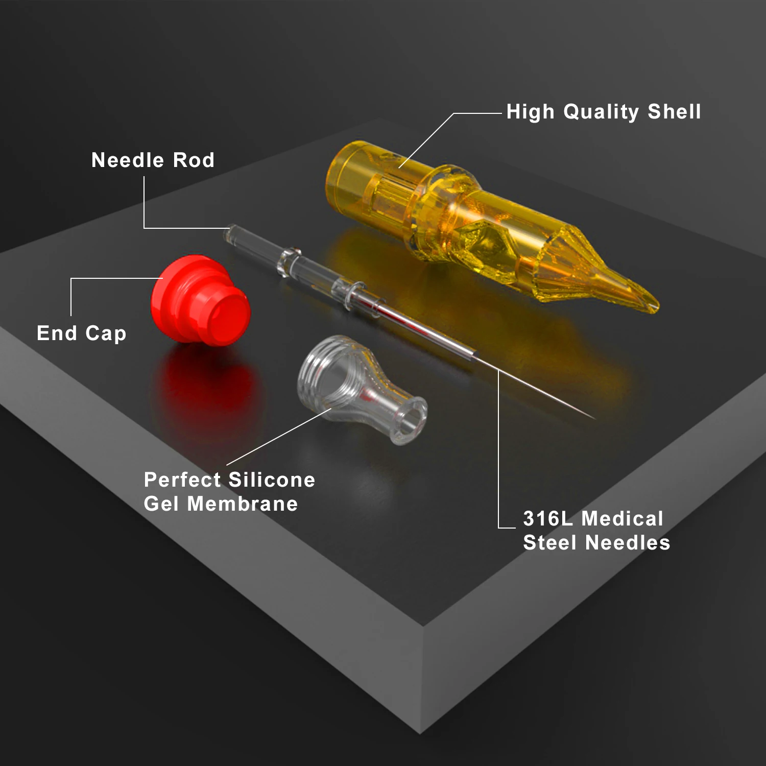 YILONG 50PCS Mixed yellow needle Tattoo Cartridges Needles Disposable With Membrane Professional For Tattooist Supply