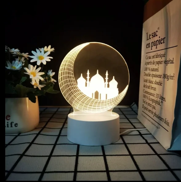 Lua castelo 3d acrílico luzes led família crianças nightlight lâmpada dia dos namorados lâmpada de cabeceira para festa de aniversário decoração