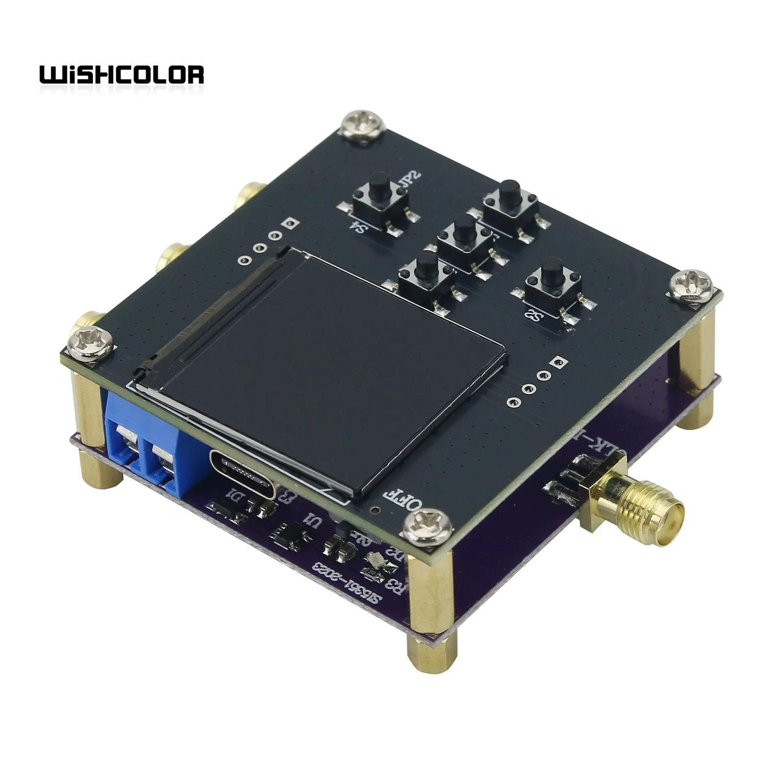 Wishcolor SI5351A-V2 Core Board Adjustable Clock Signal Generator Module 0.5PPM VCXO + STM32 Main Control Board with TFT LCD