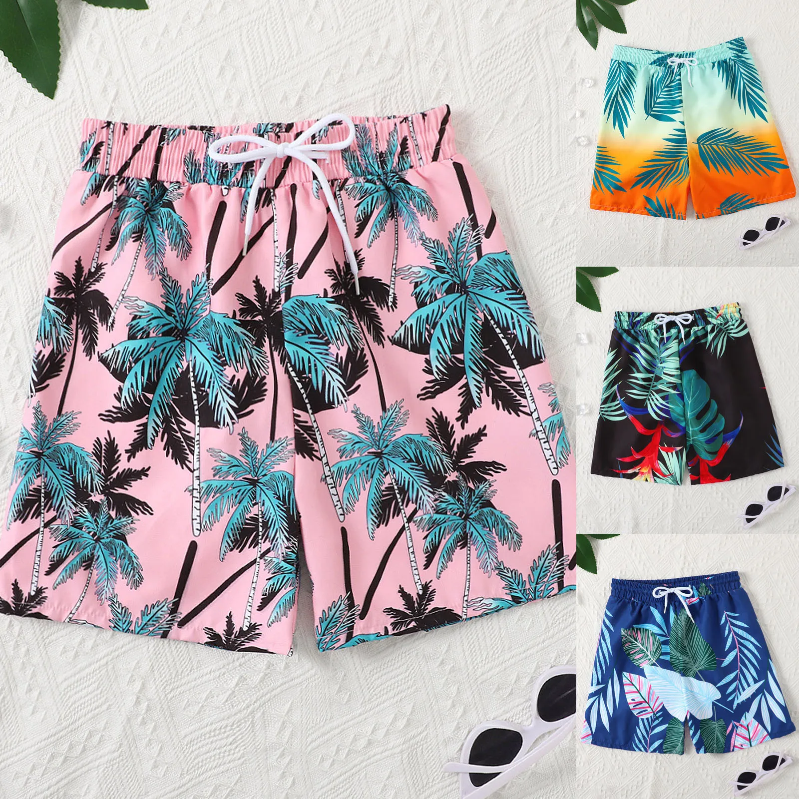 8-14 Years Casual Hawaiian Beach Shorts 2022 Boys Swimsuit Trunks Style Boys Bathing Suit Swimwear Summer Swimming Trunks