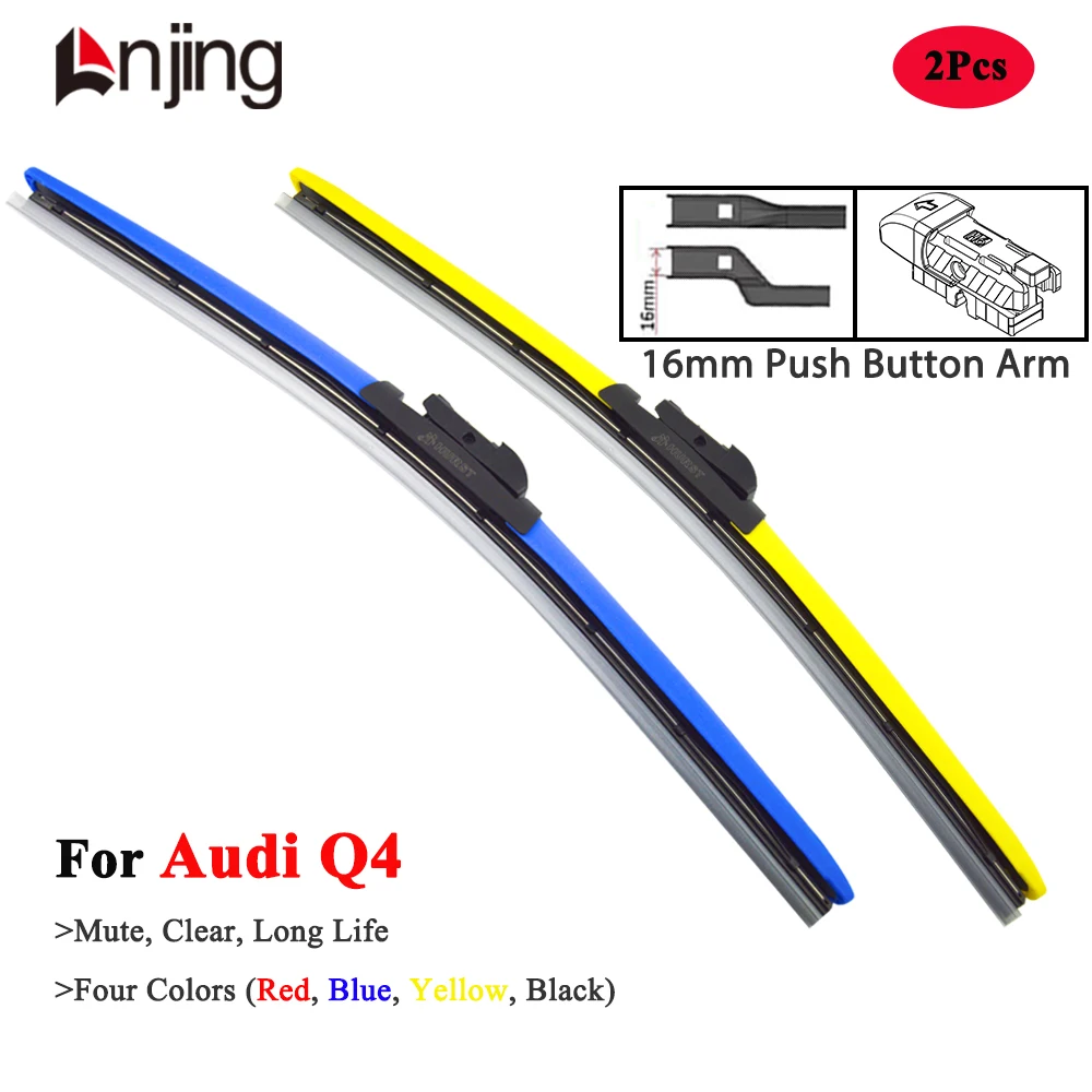 

LNJING Colorful Wiper Blades For Audi Q4 Sportback E-tron F4 SUV 2021 2022 2023 2024 Car Exterior Accessories Replacement Parts