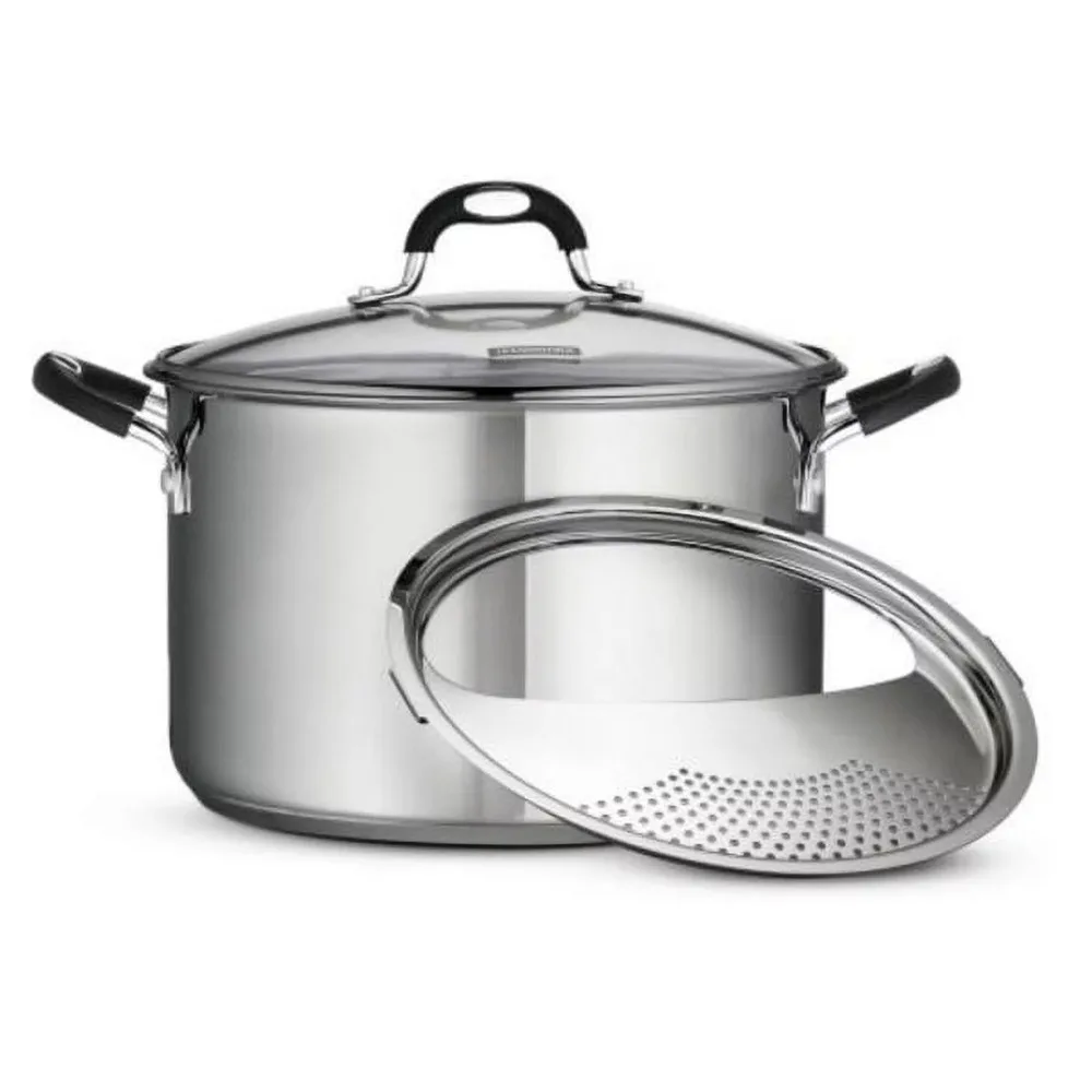 

8-quart Stainless Steel Locking and Draining Stockpot Durable Construction