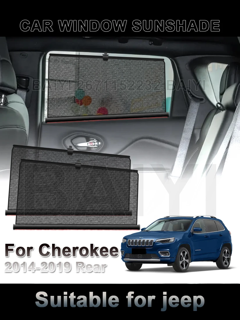 

window sunshade For jeep Cherokee Rear Sombrilla de coche de elevación automática 차량 햇빛가리개 coche parasol ventanillas lateral
