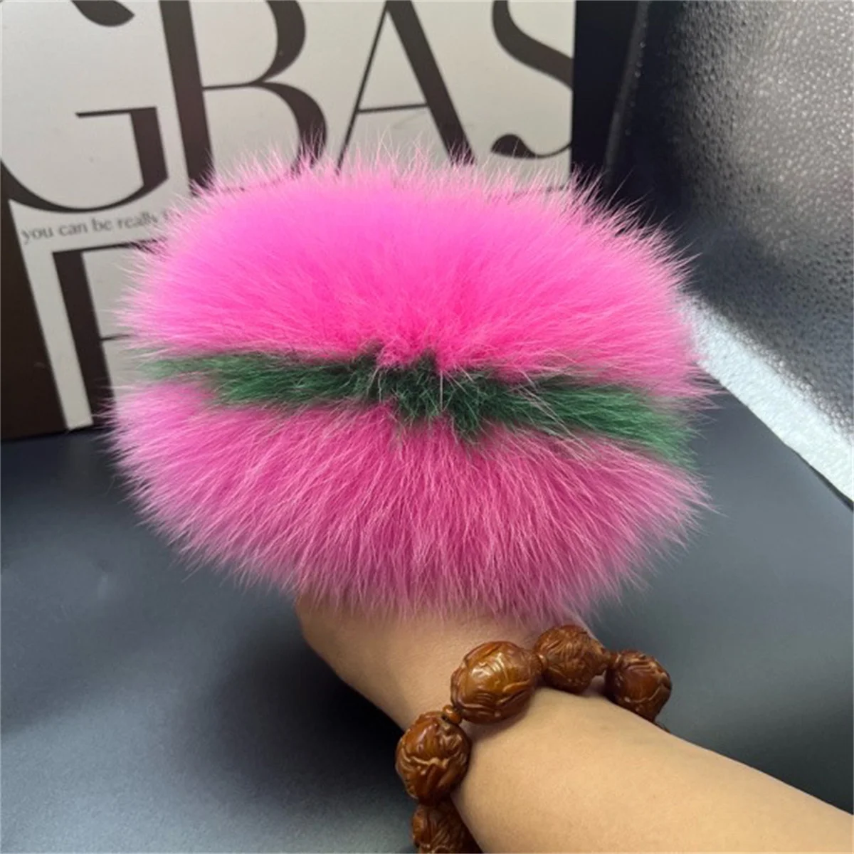 Shoe Charm Fox Fur Shoes Accessory Color- Blocked Fur Shoes Charms And Decorations Women's Slippers Decoration Crocs Charms