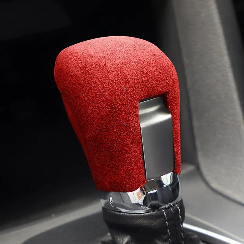 

Suede Car Gear Shift Knob Sticker Cover Case for Honda CIVIC 2016 2017 2018 2019 2020 2021 Black Red