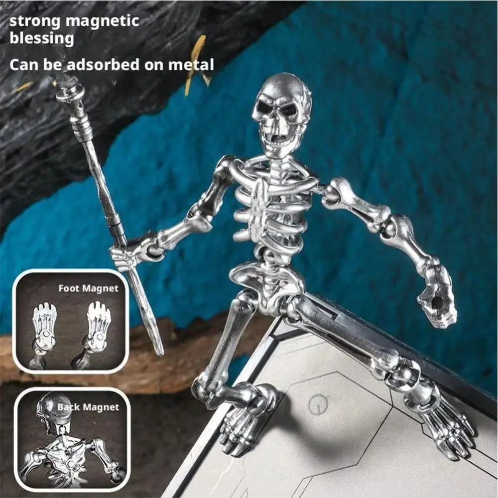 Fully Movable Joints Articulated Skeleton Figurine Eco-Friendly PLA Material Smooth Surface 3D Printed Skeleton Model