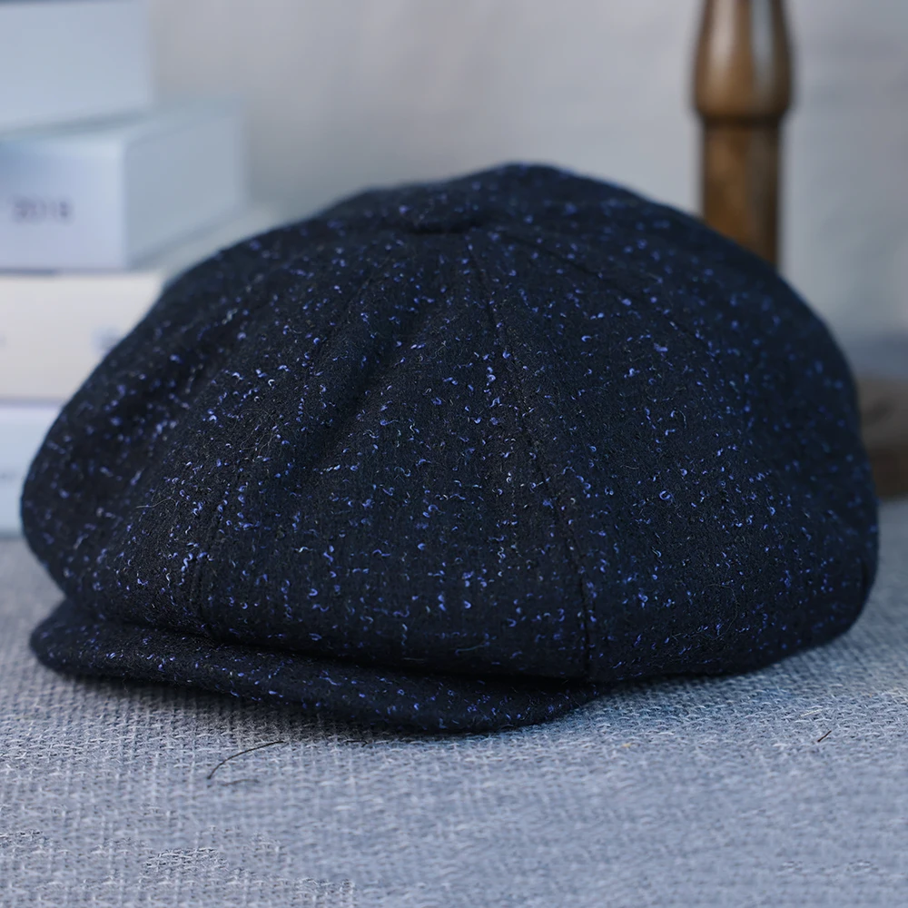 New Woman Newsboy Cap Men's Wool Hat 8 Panel Hat Baker Caps Retro Gatsby Hats Casual Brand Cap Cabbie Apple Beret for Male 021