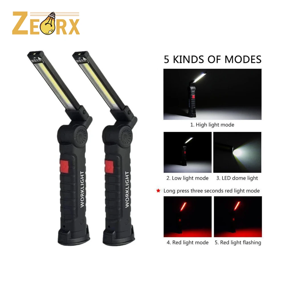 

Rechargeable LED Work Lights with Magnetic Base, 360° Rotation, 5 Modes for Repairs, Workshop, Outdoors, Mens Tool Gifts
