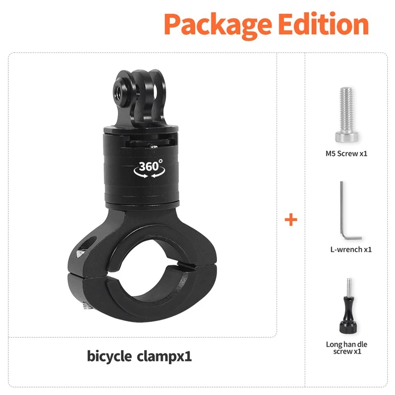 For Gopro12 Cameras 360° Rotation Quick Disassembly Metal Handlebar Pipe Clamp Quick Installation Fixing Bracket Durable A