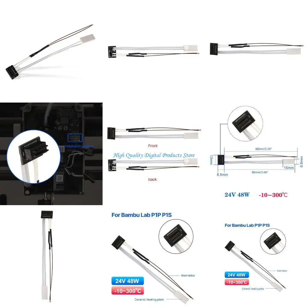 

U2JE для Bambu Lab P1P P1S Thermistor Hotend 24V 48W Керамический картридж нагреватель 300 ° C