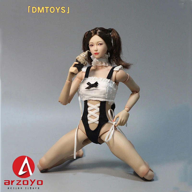 DMTOYS 1/6 Scale ชุดแม่บ้านคอสเพลย์เสื้อผ้าเครื่องแต่งกายชุด Fit 12 ''หญิง Action Figure Body ตุ๊กตา