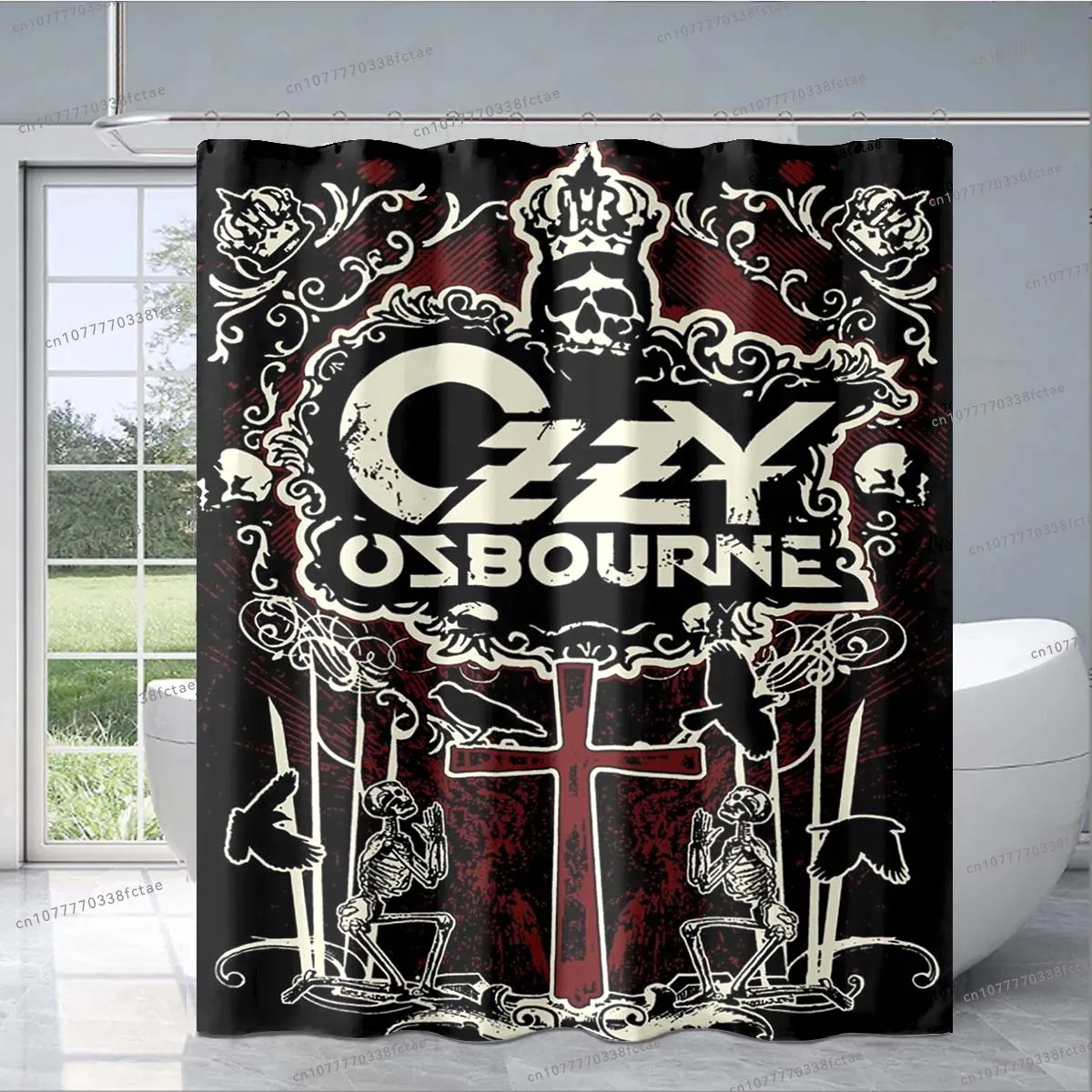 Ozzy Osbourne Retro Shower Curtain Heavy Metal Rock Singer Collage Pattern Shower Curtain Bathroom Decoration Shower Curtain