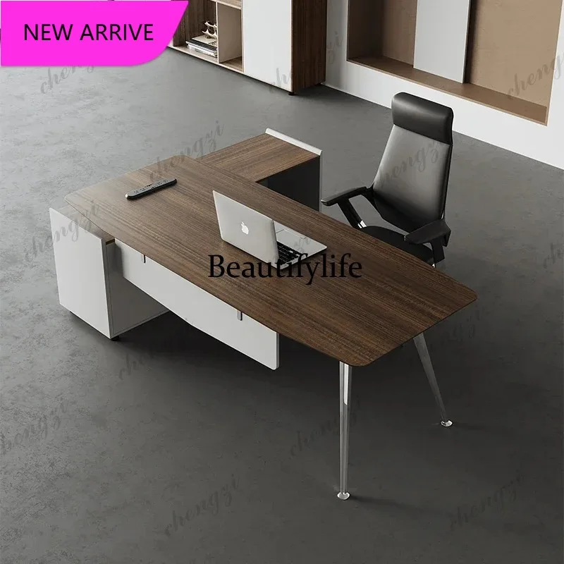 PPP Strong Brown Executive Desk Asthetic Leg Support Luxury Wood Cheap Office Desks Modern Large Mesa De Escritorio