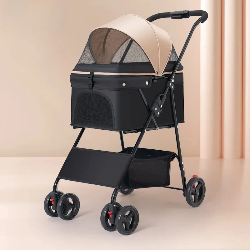 Pet Stroller Lightweight and Foldable Walking Cat Stroller Pet Cart Dog Walking Dog Stroller Going Out