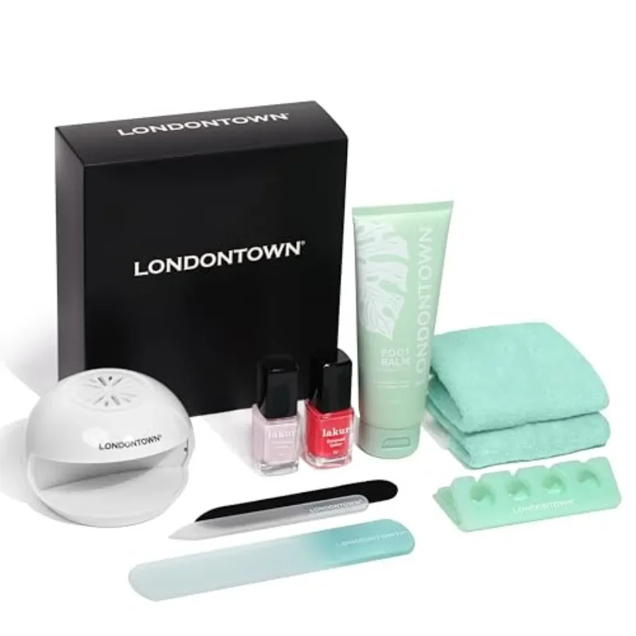 ชุดดูแลเท้าเล็บเท้า 8 ชิ้นพร้อมเครื่องมือเล็บ ตะไบเท้าแก้วและยาทาเล็บสำหรับสปาที่บ้าน เหมาะสำหรับทุกวัน F