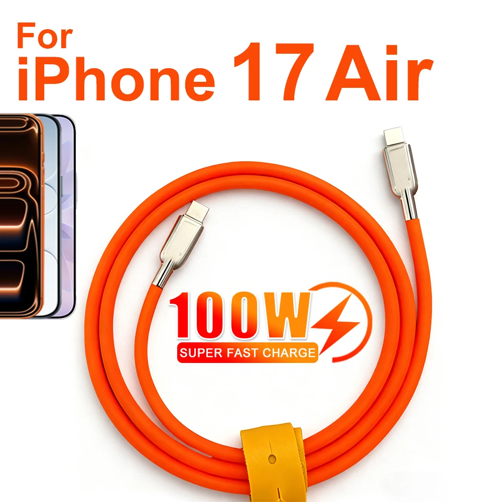

100W PD USB C To Type C Super Fast Charger Cable For iPhone 17 Air 16 Pro Max 15 Plus Type C Quick Charging line For Samsung S25