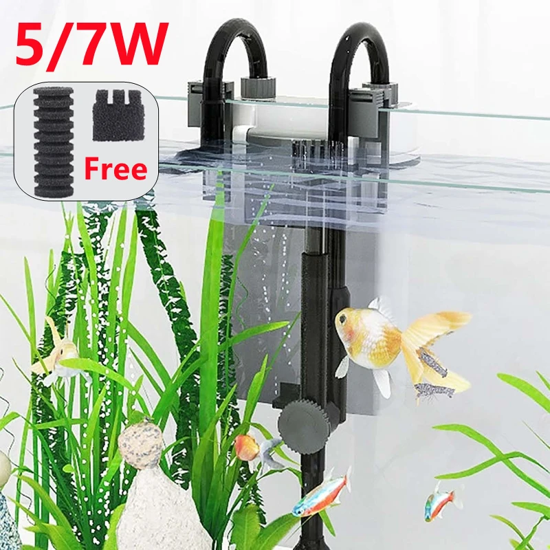 Hang on Back Style Aquarium Water Plant Fish Tank Water Filter Aquarium Filter Oxygenation Circulation Barrel Wall Mounted Filte