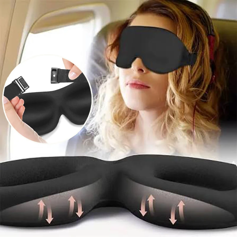 Masque de sommeil 3D à ombrage complet, relaxant et sans pression, doux et respirant, pour soulager la fatigue oculaire, 1/10 pièces