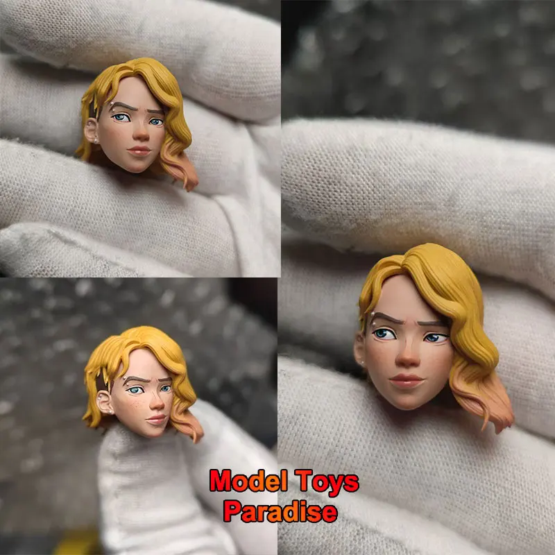 

1/12 Scale Woman Soldier Gwen Stacy Head Sculpt Spider Girl Super Hero Head Fit 6inch SHF ML Action Figure Body