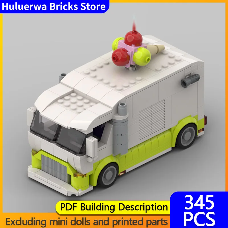 

Модель городской автомобиль MOC, строительные кирпичи, грузовик с мороженым Джокера, модульная технология, детские праздничные подарки, сборка игрушек, костюм