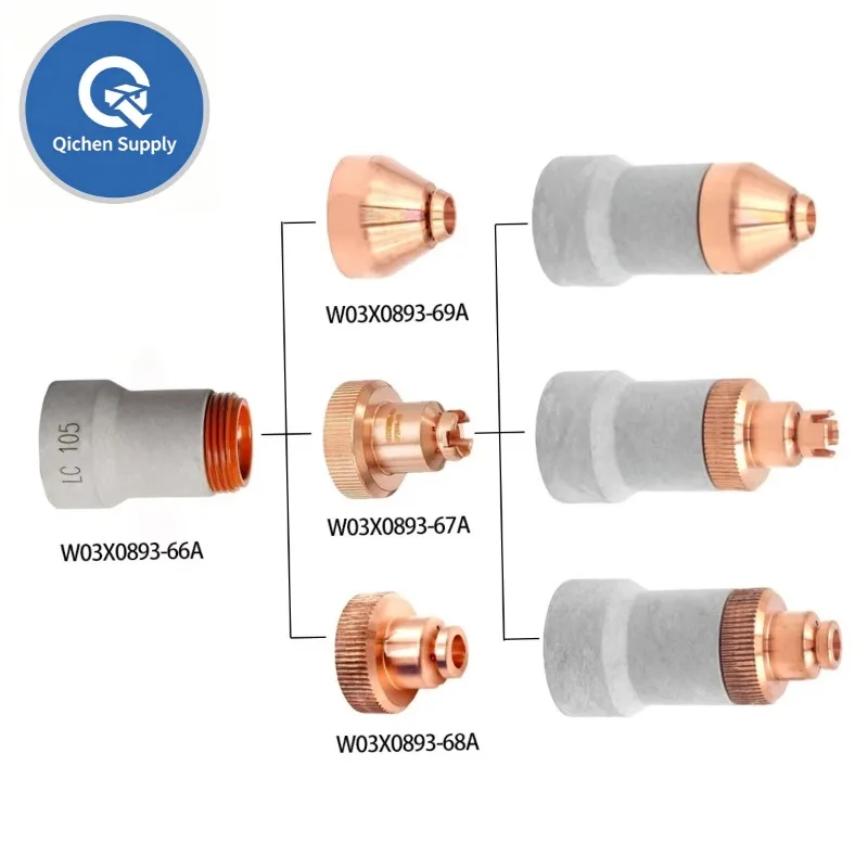 W03X0893-60A Electrode Nozzle Retaining Cap Replacement Parts Compatible with LC105 Torch Tomahawk 1538 Cutting Machine
