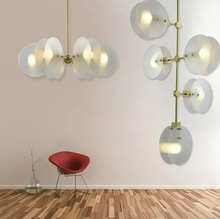 

Nordic Simple Creative Modern LED Pendant Light Restaurant for Living Room Hall Lamp Villa Staircase Double Acrylic Chandelier