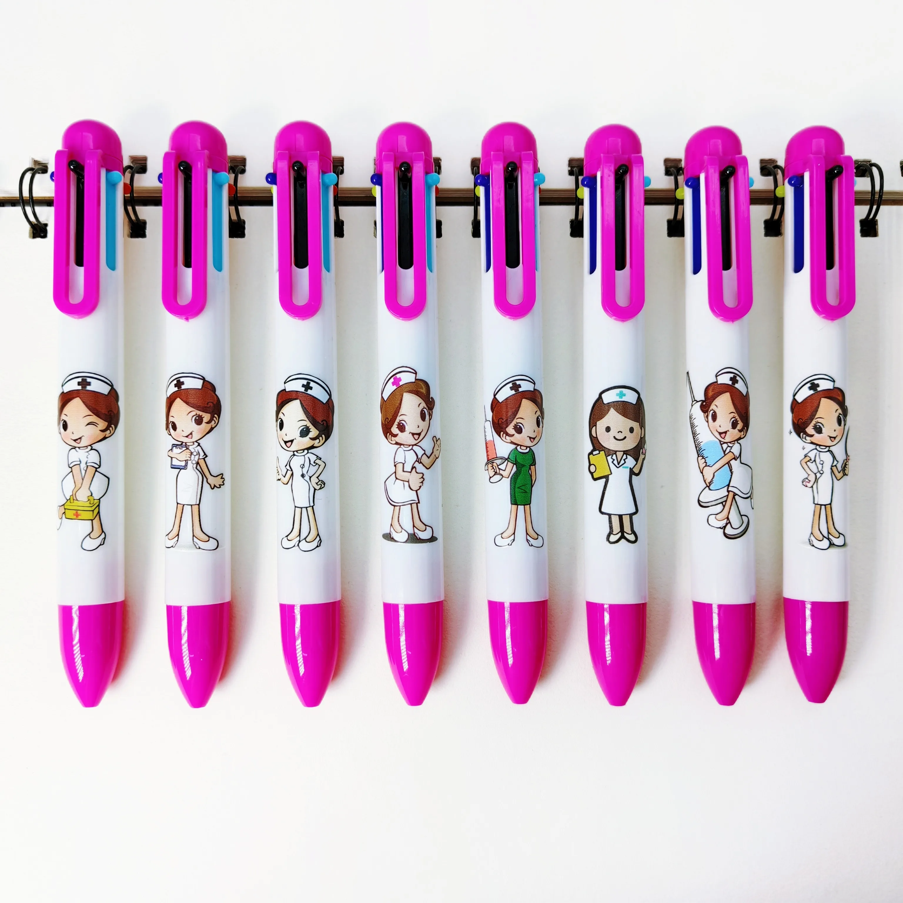 

10pcs/20pcs female nurse themed multi-color ballpoint pen, doctor specific multi-color pen, Nurse's Day holiday gift pen