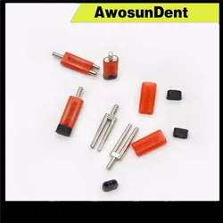 500 sztuk/pudło Red Twin Pin sleeve Dental Brass Twin Pins laboratorium dentystyczne z porcelany