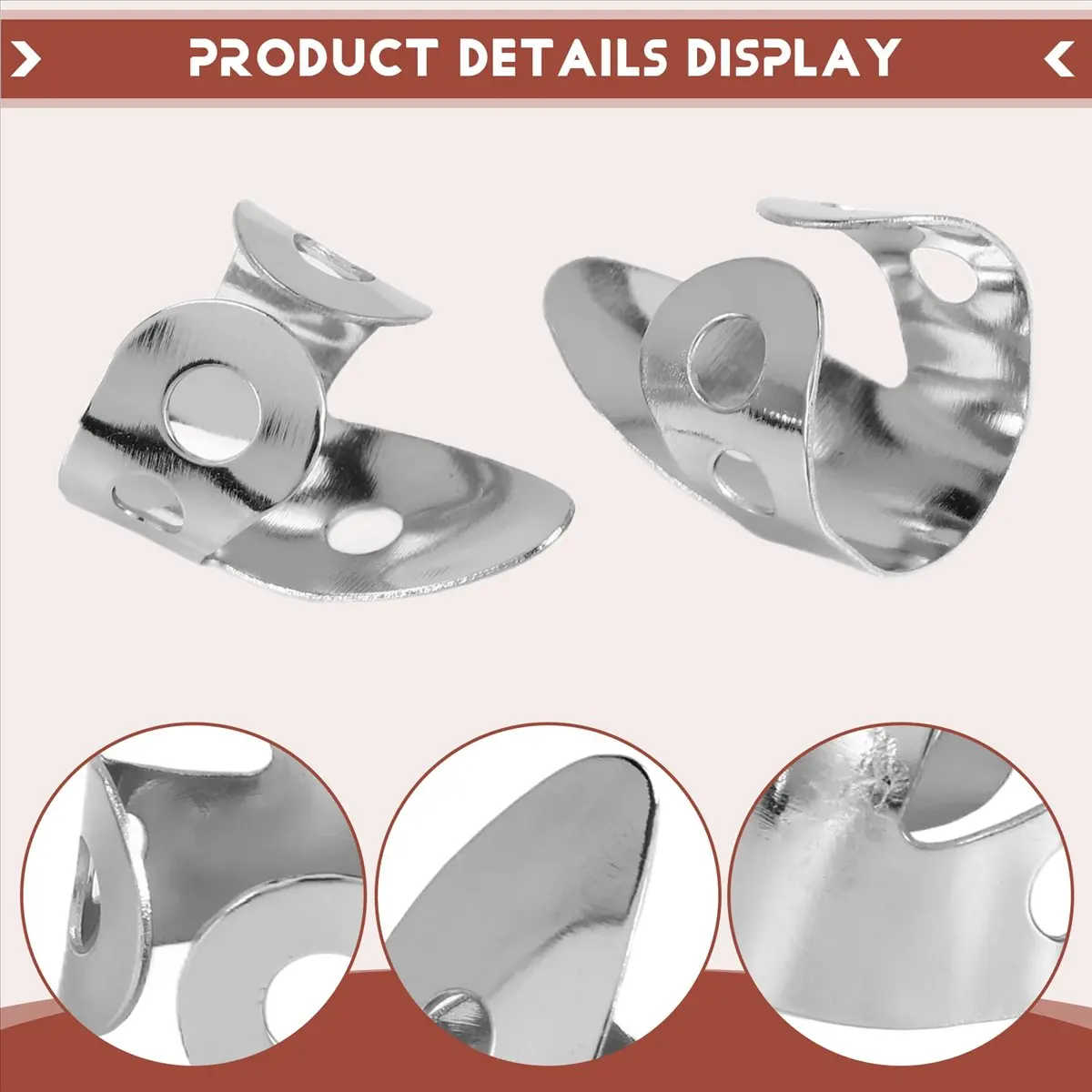 Y589A 핫 12개 세트 스틸 핑거 픽, 금속 핑거 픽 조절 가능한 기타, 밴조 및 기타 악기용 핑거 픽