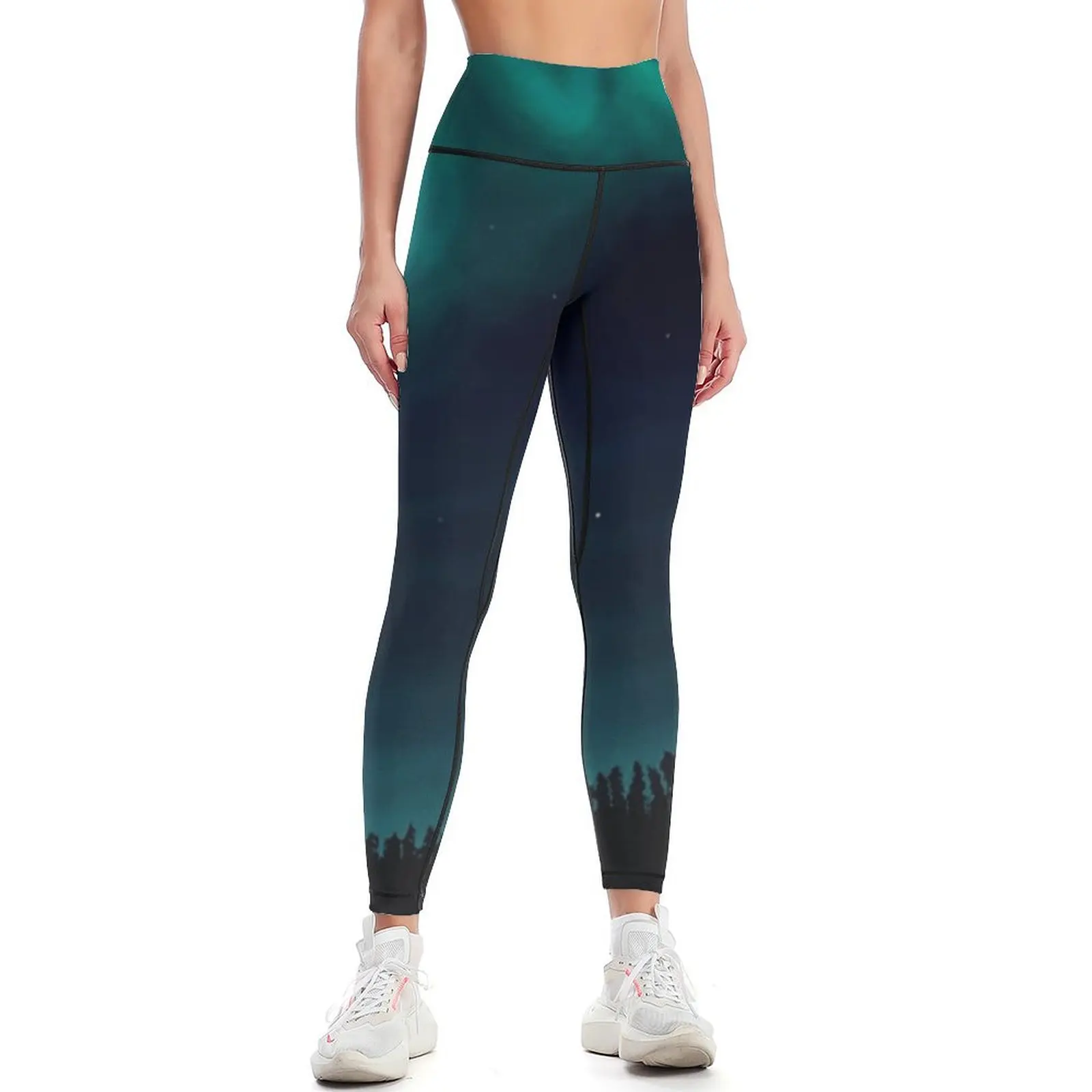 Northern lights in the forest Leggings Pants sport push up legging for physical Legging sport Womens Leggings