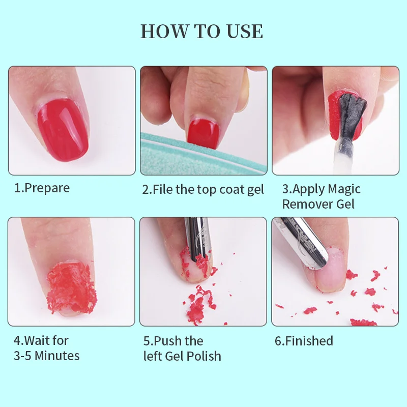 1 Bottle 15ml Magic Fast Remover Gel Nail Polish Clean UV Soak Off Degreasr For Manicure Layer Nail Art Removal Semi-permanet