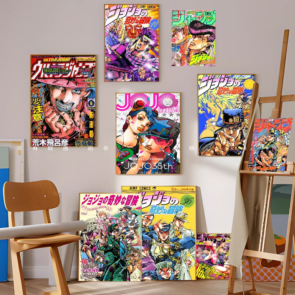 Anime JoJo Bizarre Adventure Retro Classic Vintage Plakaty Whitepaper Wydruki Plakaty Grafika Kawaii Wystrój Pokoju