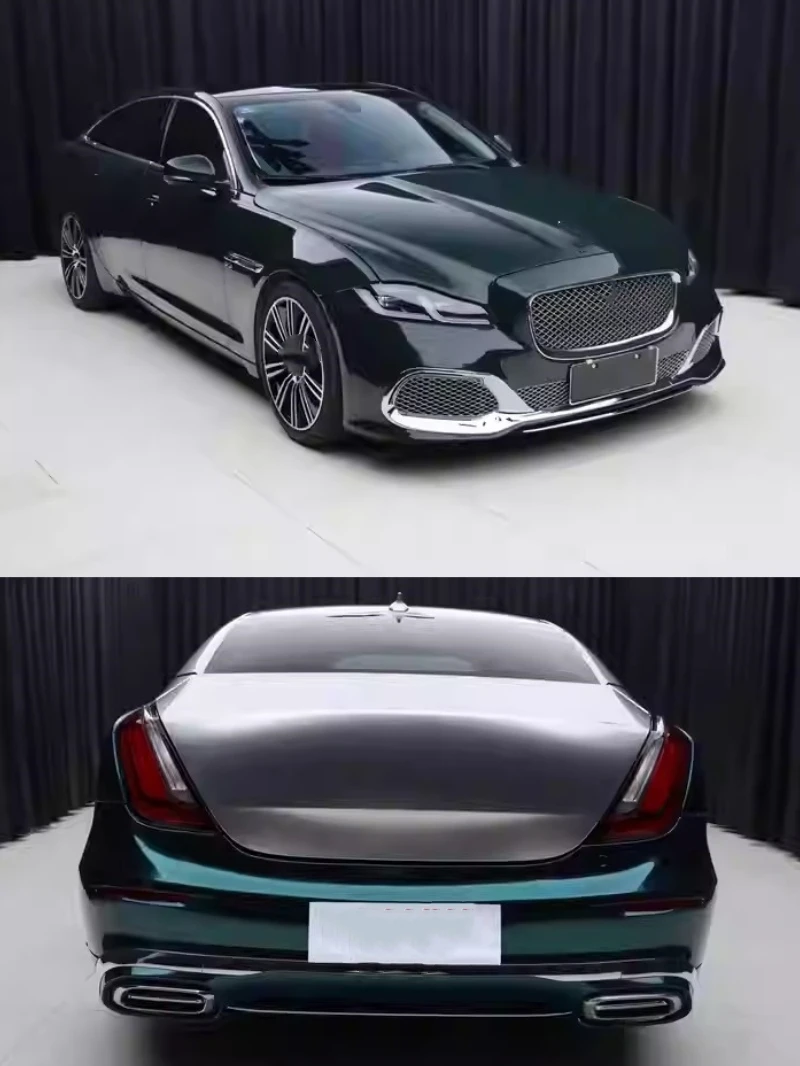 طقم هيكل السيارة لسيارة جاكوار XJ XJL 2010-2019 تعديل نمط جديد المصد الأمامي الخلفي إطار مصباح الضباب ذو الشبكة السفلية