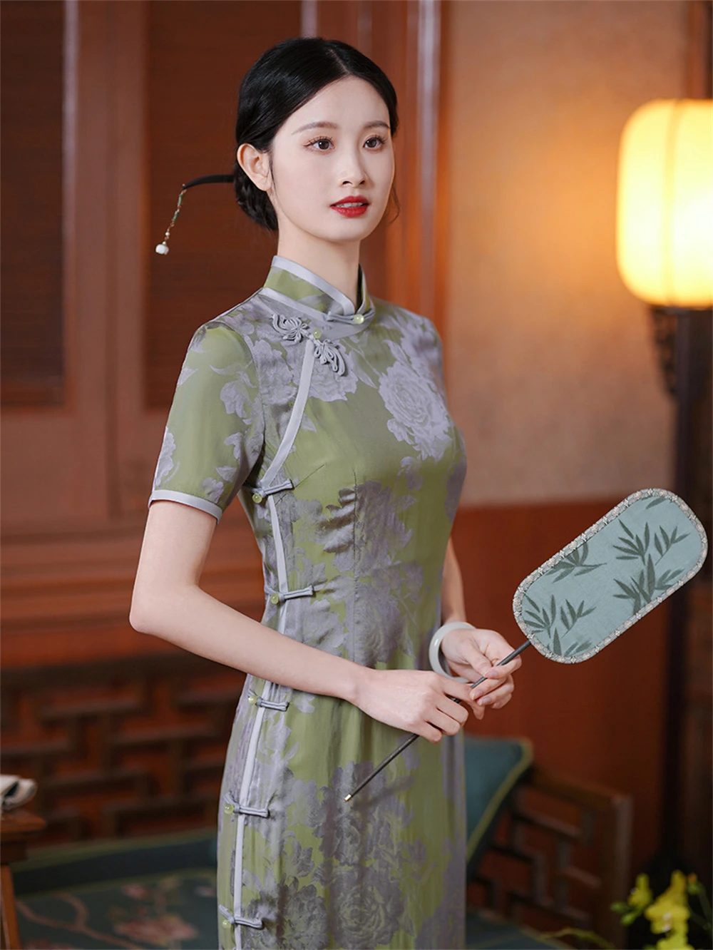 

Retro Old Shanghai Improved Cheongsam New Spring Summer Girl Young Style High-end Elegant Long Slit Chinese Qipao Dress Chinoise