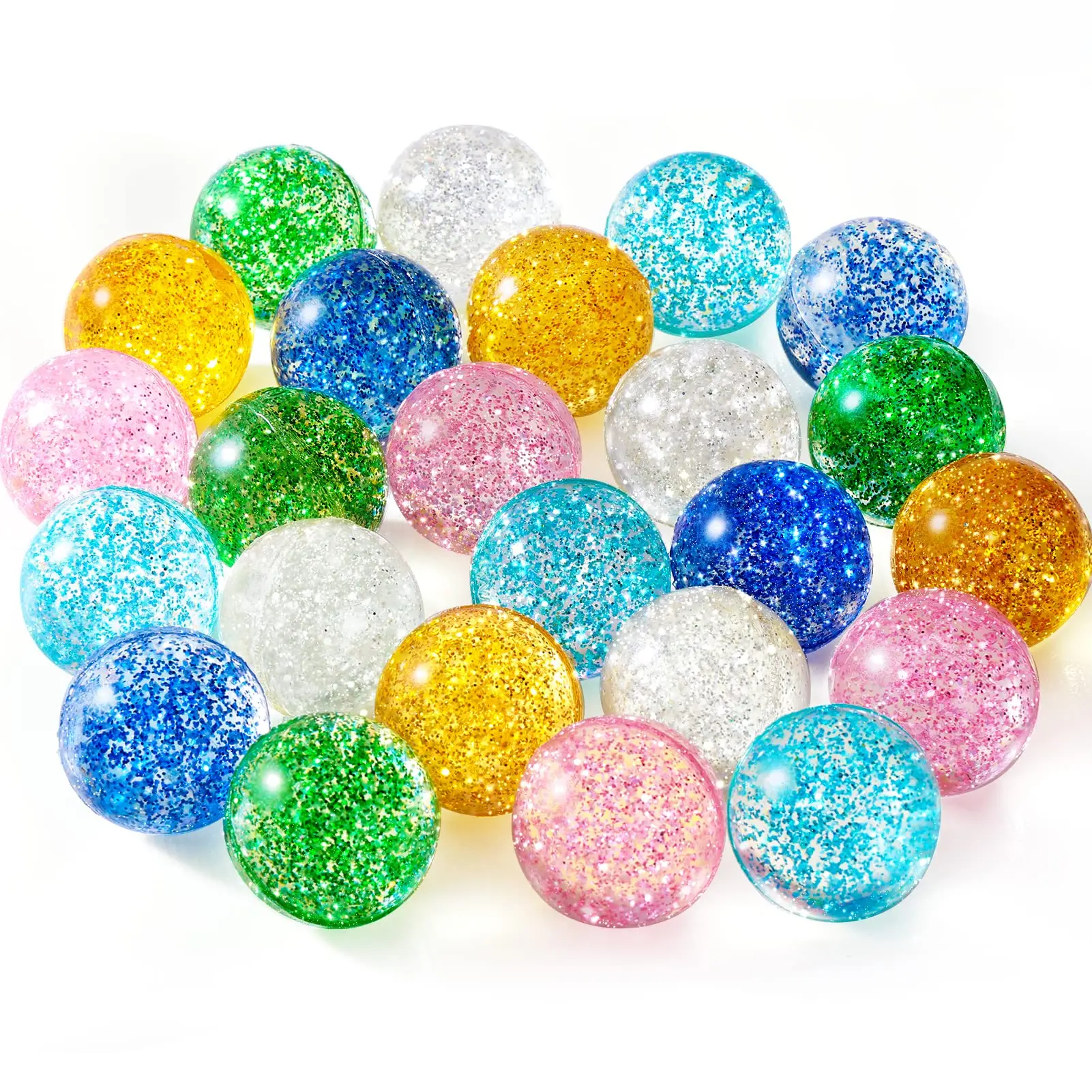 10-20pcs 32mm Glitter Bounce Balls Space Balls Toy for Kids Birthday Party Favor Carnival Guest Gifts School Goodie Bag Fillers